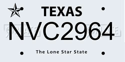 NVC2964 Texas License Plate