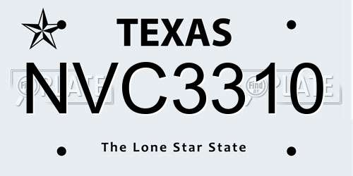 NVC3310 Texas License Plate