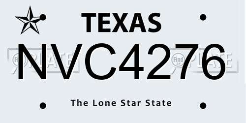 NVC4276 Texas License Plate