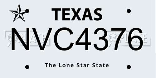 NVC4376 Texas License Plate
