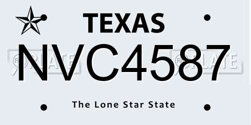 NVC4587 Texas License Plate