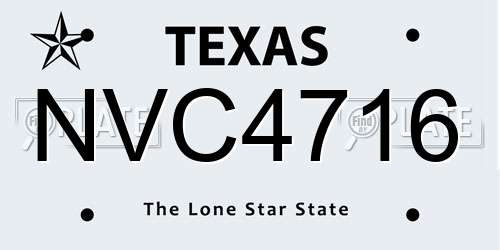 NVC4716 Texas License Plate