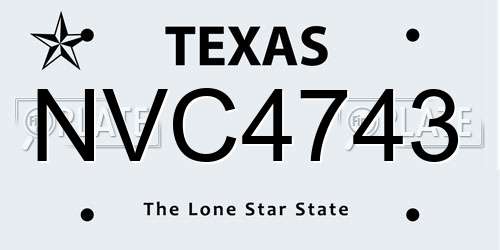NVC4743 Texas License Plate