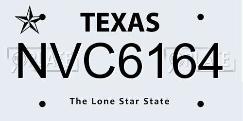 NVC6164 Texas License Plate