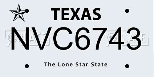 NVC6743 Texas License Plate