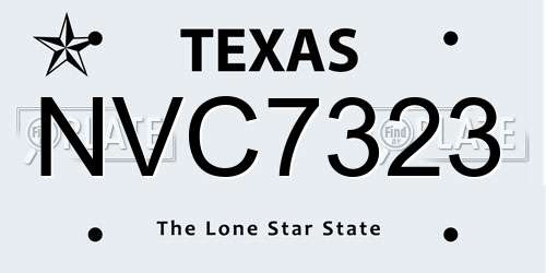 NVC7323 Texas License Plate