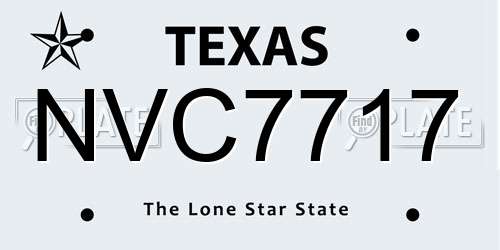 NVC7717 Texas License Plate