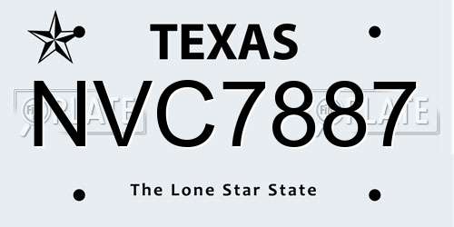 NVC7887 Texas License Plate