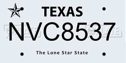 NVC8537 Texas License Plate