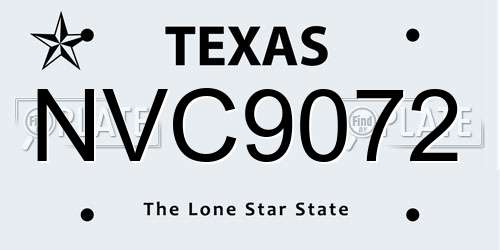 NVC9072 Texas License Plate