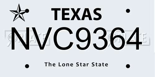 NVC9364 Texas License Plate