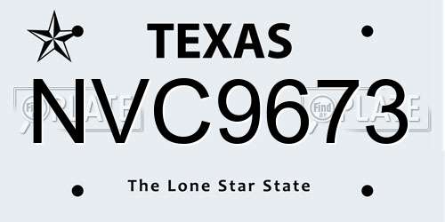 NVC9673 Texas License Plate