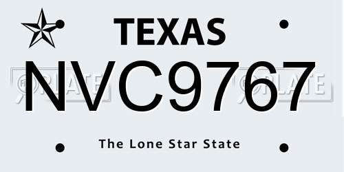 NVC9767 Texas License Plate