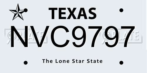 NVC9797 Texas License Plate
