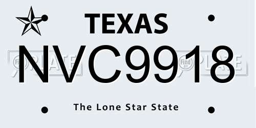 NVC9918 Texas License Plate