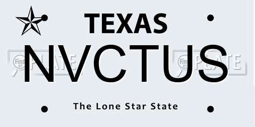 NVCTUS Texas License Plate