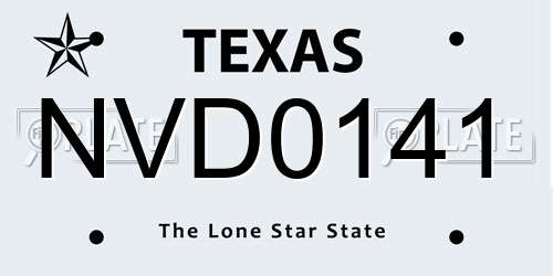 NVD0141 Texas License Plate