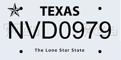 NVD0979 Texas License Plate