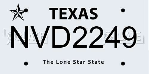 NVD2249 Texas License Plate