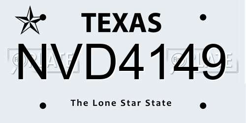 NVD4149 Texas License Plate