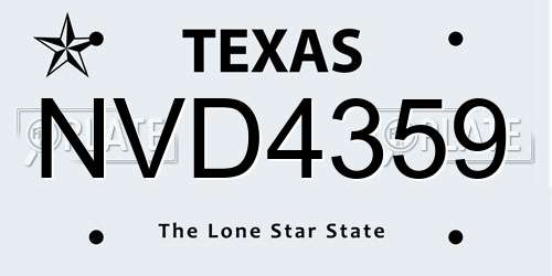 NVD4359 Texas License Plate