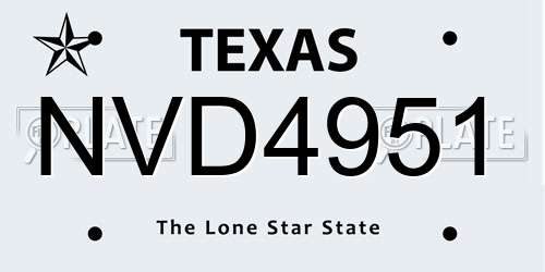 NVD4951 Texas License Plate