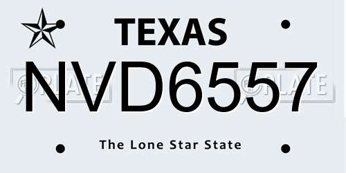 NVD6557 Texas License Plate