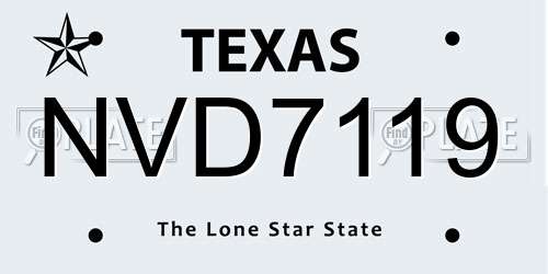 NVD7119 Texas License Plate