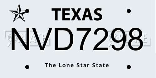 NVD7298 Texas License Plate