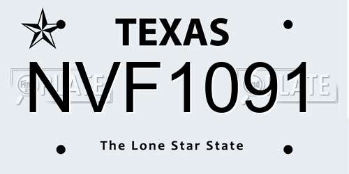 NVF1091 Texas License Plate
