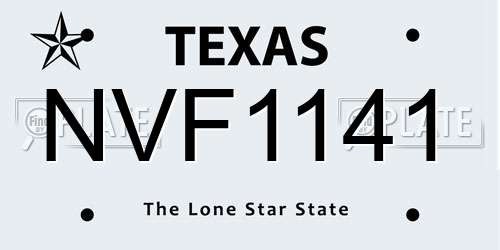 NVF1141 Texas License Plate