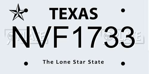NVF1733 Texas License Plate