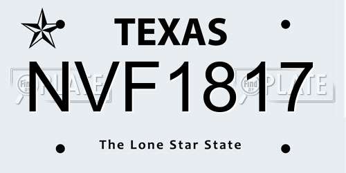 NVF1817 Texas License Plate