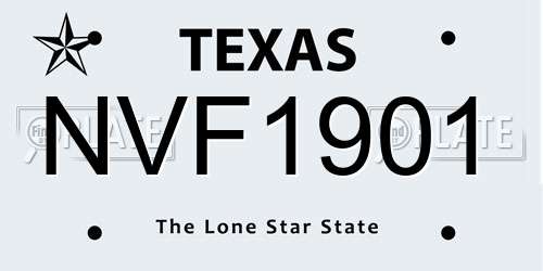 NVF1901 Texas License Plate