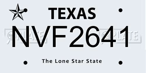NVF2641 Texas License Plate