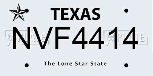 NVF4414 Texas License Plate