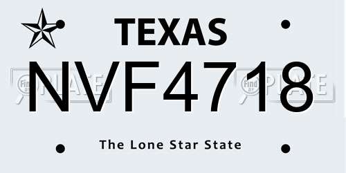 NVF4718 Texas License Plate