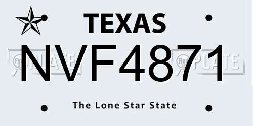 NVF4871 Texas License Plate