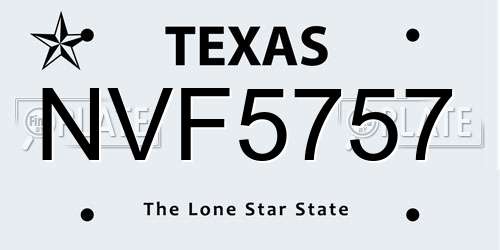 NVF5757 Texas License Plate