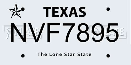 NVF7895 Texas License Plate