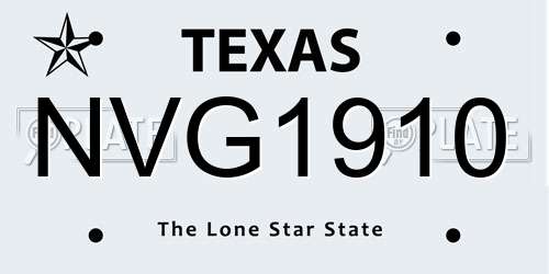 NVG1910 Texas License Plate