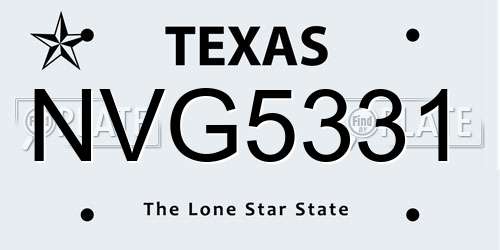 NVG5331 Texas License Plate