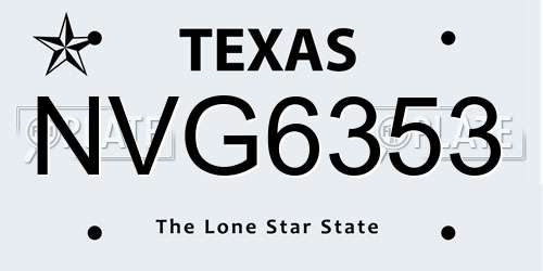 NVG6353 Texas License Plate
