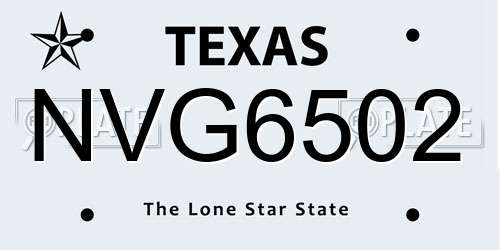 NVG6502 Texas License Plate