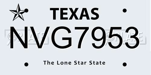 NVG7953 Texas License Plate