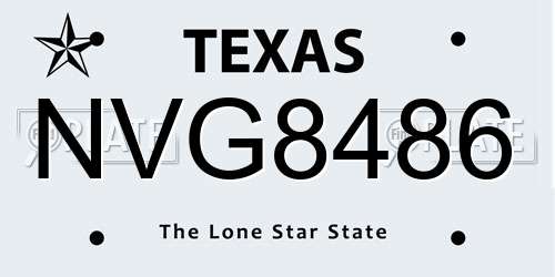 NVG8486 Texas License Plate