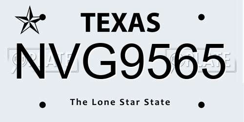 NVG9565 Texas License Plate