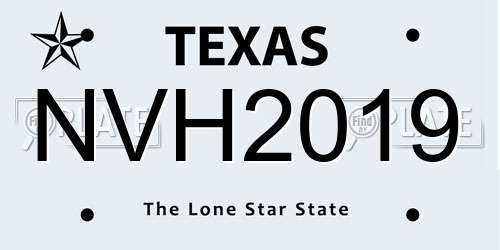 NVH2019 Texas License Plate