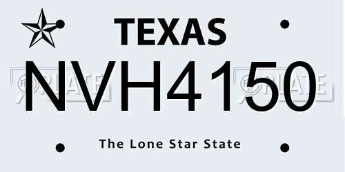 NVH4150 Texas License Plate
