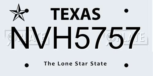 NVH5757 Texas License Plate